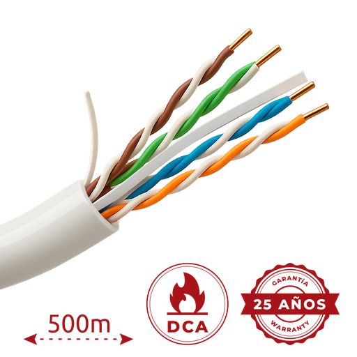 [UV-UTP6-500-BC24AWG-DCA-R-W] UV-UTP6-500-BC24AWG-DCA-R-W